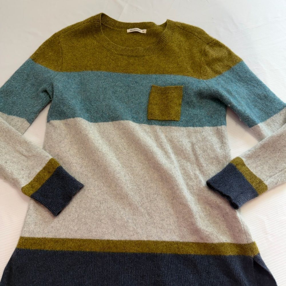Woolovers Colorblock Stripe Wool Yak Sweater Size Medium